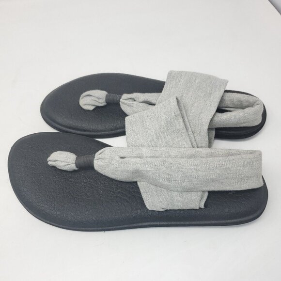 Sanuk Yoga Sling 2 Flip Flops Thong Sandals Womens 7 Gray Slingback Memory Foam - Picture 4 of 7